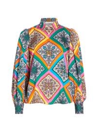 Shop Elie Tahari Molly Mosaic Silk Blouse at Saks Fifth Avenue