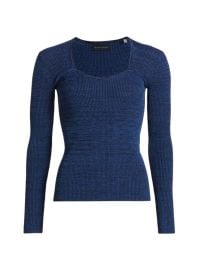 Shop Elie Tahari Space-Dye Ribbed Knit Sweater at Saks Fifth Avenue