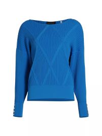 Shop Elie Tahari The Melinda Rib-Knit Sweater at Saks Fifth Avenue