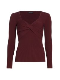 Shop Elie Tahari Twisted Rib-Knit Sweater at Saks Fifth Avenue