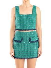 Shop Endless Rose Cropped Tweed Tank Top at Saks Fifth Avenue