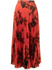 Shop Erdem Nesrine rose-print pleated skirt with Express Delivery - at Farfetch