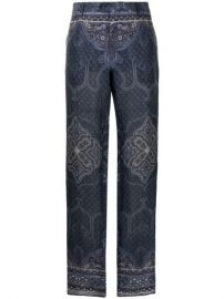 Shop Etro paisley-print linen trousers with Express Delivery - at Farfetch