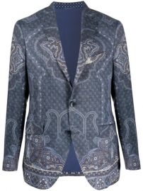 Shop Etro paisley-print single-breasted blazer with Express Delivery - at Farfetch