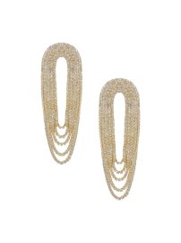 Shop Ettika Crystal Drape 18K Gold-Plated Fringe Earrings at Saks Fifth Avenue