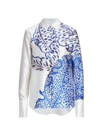 Shop FERRAGAMO Printed Silk Button-Up Blouse at Saks Fifth Avenue