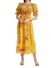 Shop Farm Rio Flower Dream Floral Smocked Puff-Sleeve Maxi Dress at Saks Fifth Avenue