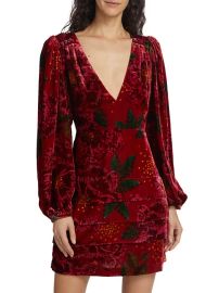 Shop Farm Rio Shiny Flowers Velvet Minidress at Saks Fifth Avenue