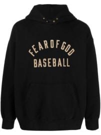 Shop Fear Of God logo-print pullover hoodie with Express Delivery - at Farfetch