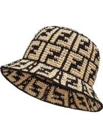 Shop Fendi FF motif interwoven bucket hat with Express Delivery - at Farfetch