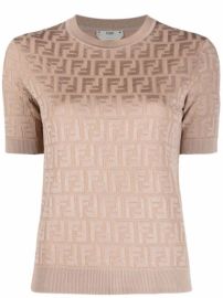 Shop Fendi FF pattern knitted top with Express Delivery - at Farfetch