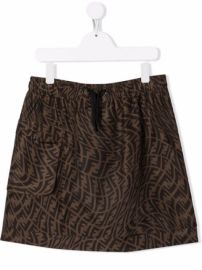 Shop Fendi Kids monogram-print drawstring skirt with Express Delivery - at Farfetch