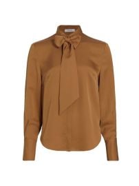 Shop Frame Bowtie Silk Button Down Shirt at Saks Fifth Avenue