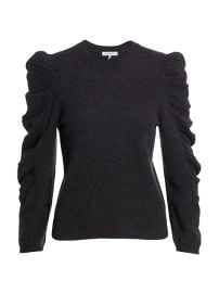 Shop Frame Cashmere-Wool Shirred Sleeve Sweater at Saks Fifth Avenue