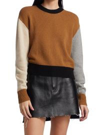 Shop Frame Colorblock Cashmere-Wool Sweater at Saks Fifth Avenue