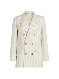 Shop Frame Pinstripe Cotton-Linen Blazer at Saks Fifth Avenue