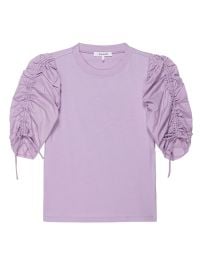 Shop Frame Ruched Puff-Sleeve Top at Saks Fifth Avenue