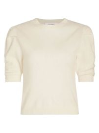 Shop Frame Ruched Sleeve Cashmere-Wool Sweater at Saks Fifth Avenue