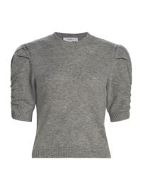 Shop Frame Ruched Sleeve Cashmere-Wool Sweater at Saks Fifth Avenue