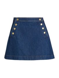 Shop Frame Sailor Snap Denim Miniskirt at Saks Fifth Avenue