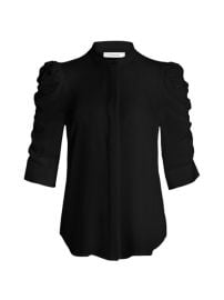 Shop Frame Shirred-Sleeve Silk Shirt at Saks Fifth Avenue