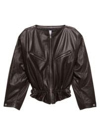 Shop Frame Slouchy Leather Zip Jacket at Saks Fifth Avenue