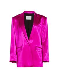 Shop Frame Strong Shoulder Satin Blazer at Saks Fifth Avenue