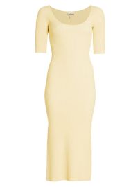 Shop GANNI Melange Rib-Knit Midi-Dress at Saks Fifth Avenue