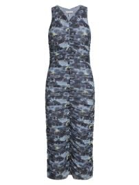 Shop GANNI Ruched Mesh Midi-Dress at Saks Fifth Avenue