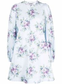 Shop GANNI floral poplin mini dress with Express Delivery - at Farfetch