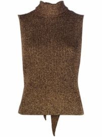 Shop GANNI metallic roll-neck vest with Express Delivery - at Farfetch