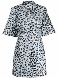 Shop GANNI patterned jacquard shirt dress with Express Delivery - at Farfetch