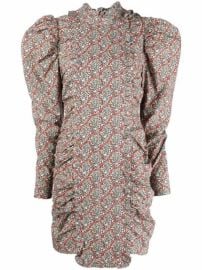 Shop GANNI puff sleeve floral-print dress with Express Delivery - at Farfetch