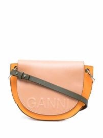 Shop GANNI recycled-leather saddle bag with Express Delivery - at Farfetch