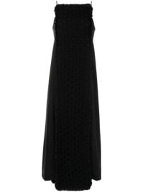 Shop GANNI smocked satin panelled dress with Express Delivery - at Farfetch