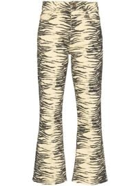 Shop GANNI tiger-print cropped trousers with Express Delivery - at Farfetch