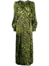 Shop GANNI tiger print wrap dress with Express Delivery - at Farfetch