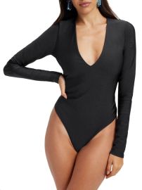 Shop GOOD AMERICAN Disco V-Neck Bodysuit at Saks Fifth Avenue