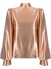 Shop Galvan metallic bishop-sleeve silk blouse with Express Delivery - at Farfetch