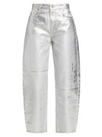 Shop Ganni Wide-Leg Foiled Metallic Jeans at Saks Fifth Avenue