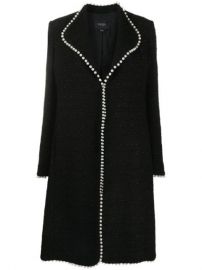 Shop Giambattista Valli faux-pearl trim tailored coat with Express Delivery - at Farfetch