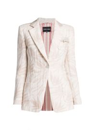 Shop Giorgio Armani Main Palm Print Gauze Blazer at Saks Fifth Avenue