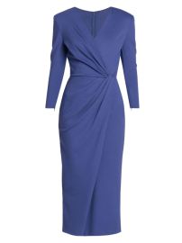 Shop Giorgio Armani V-Neck Jersey Midi-Dress at Saks Fifth Avenue