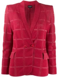 Shop Giorgio Armani textured check blazer with Express Delivery - at Farfetch