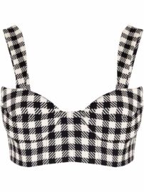 Shop Giuseppe Di Morabito cropped check-pattern top with Express Delivery - at Farfetch