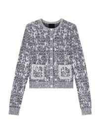 Shop Givenchy Cardigan In 4G Tweed With Chains Detail at Saks Fifth Avenue