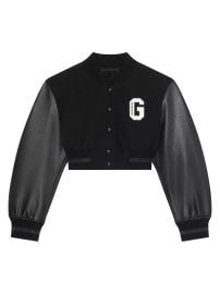 Shop Givenchy College Cropped Varsity Jacket In Wool And Leather at Saks Fifth Avenue