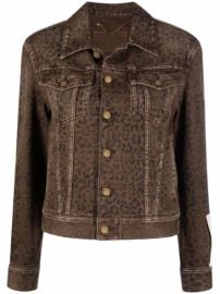 Shop Golden Goose leopard print denim jacket with Express Delivery - at Farfetch