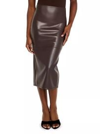 Shop Good American Better Than Leather Midi-Skirt at Saks Fifth Avenue