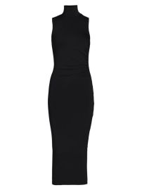 Shop Good American Good Touch Mockneck Midi Dress at Saks Fifth Avenue